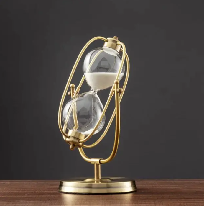Elegance Meets Modern Utility: 360° Rotating Metal Sand Hourglass